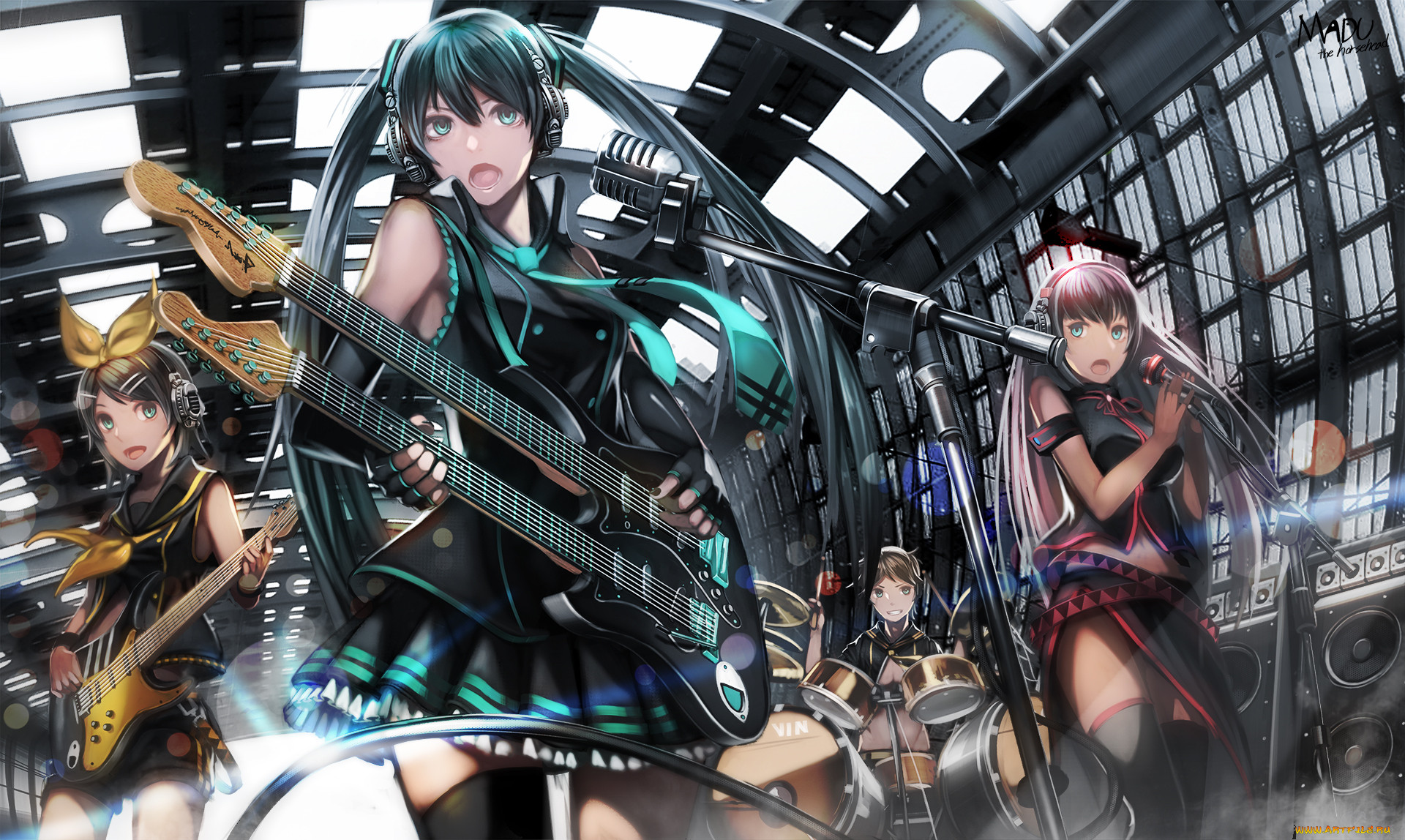 by, madu, , vocaloid, kagamine, len, rin, hatsune, miku, megurine, luka